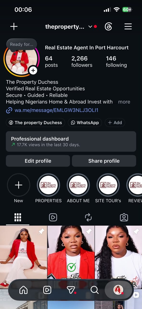 After — Instagram profile